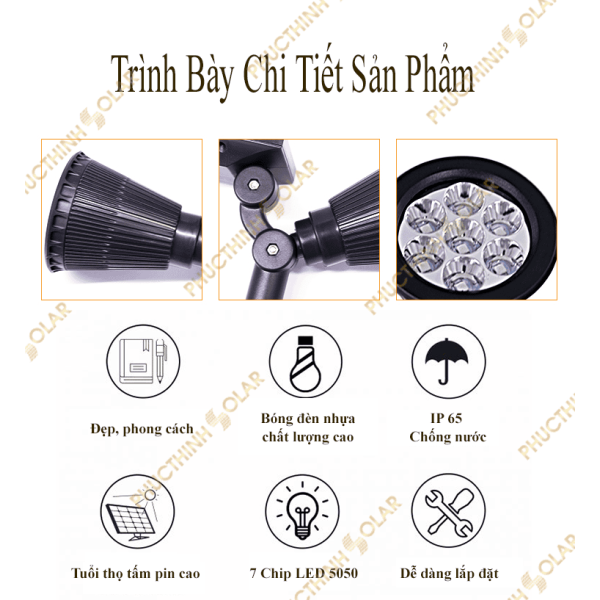 Đèn pha cắm cỏ sân vườn (15W)