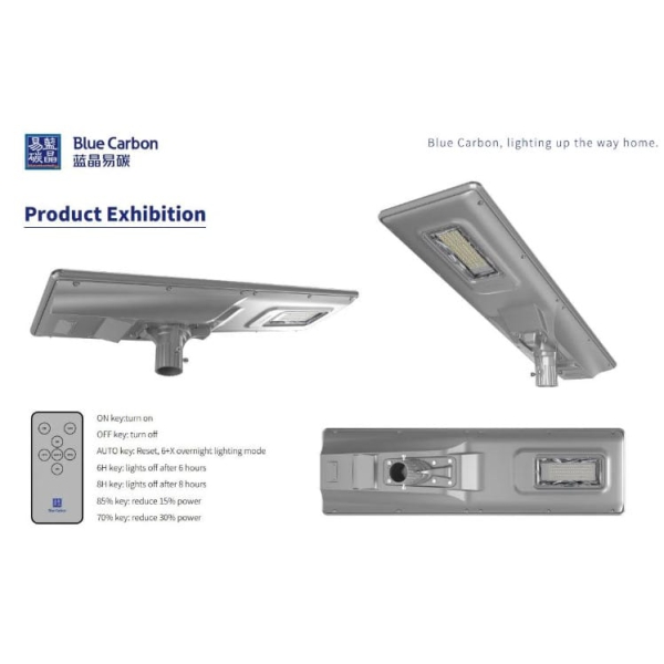 Đèn đường năng lượng mặt trời 80W Blue Carbon BCT-OLF-80W