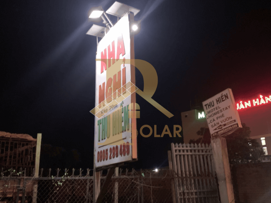 Lắp đặt đèn năng lượng mặt trời tại nhà nghỉ Thu Hiền